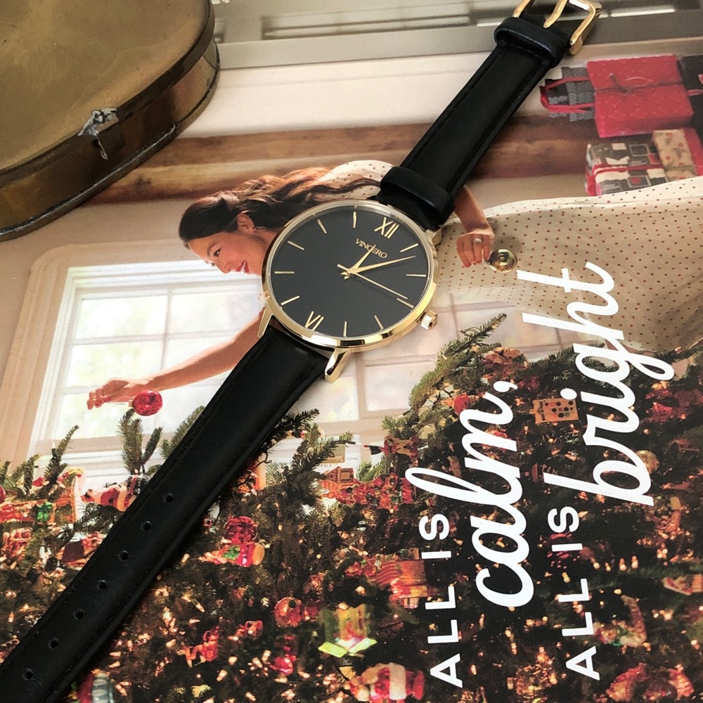 Elegant Black and Gold Women's Watch